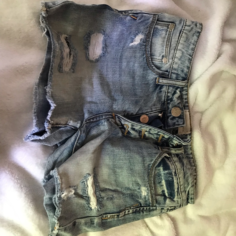 blue jean shorts